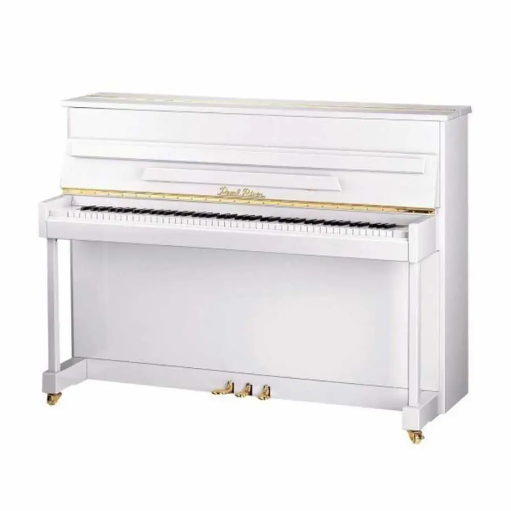 Pearl River UM115 M5 Silent Akustik Duvar Piyanosu (Parlak Beyaz) - 1