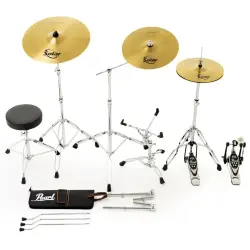 PEARL RS505BC/C31 Roadshow 5 Parça (20B/10T/12T/14F/14S) Aksamlı ve Sabian Zilli Akustik Davul Seti - 2