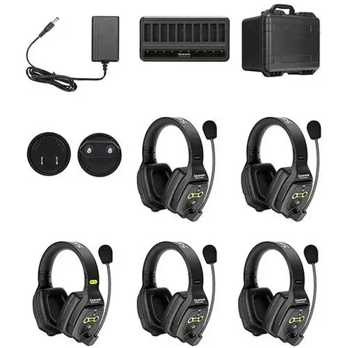 Saramonic WiTalk-WT5D 5-Person Full-Duplex Wireless Intercom System with Dual-Ear Headsets - 1