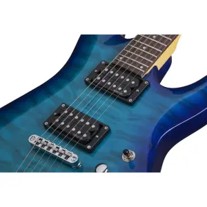 Schecter C-6 Plus Elektro Gitar (Ocean Blue Burst) - 5