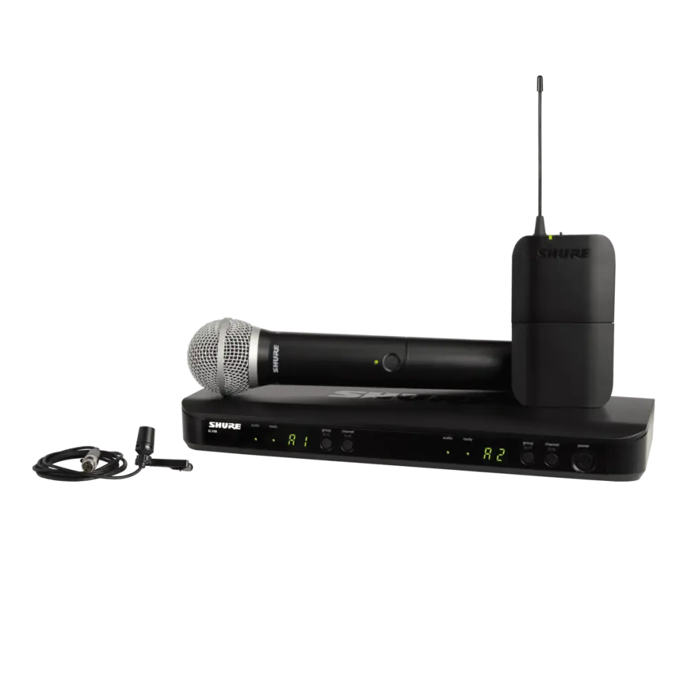 Shure BLX1288E/CVL PG58 El Tipi ve CVL Yaka Telsizi ile Kablosuz Kombo Sistem - 1