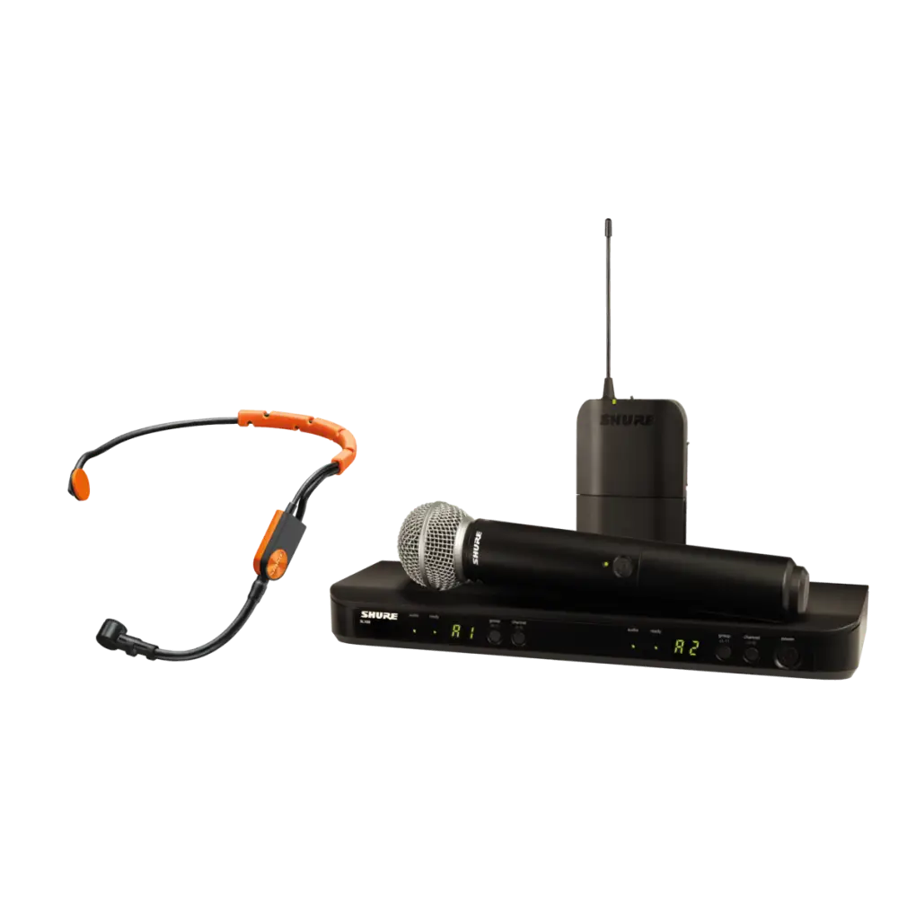 Shure BLX1288E/SM31 SM31FH Kulaklık ve SM58 El Mikrofonlu Kablosuz Kombo Sistem - 1