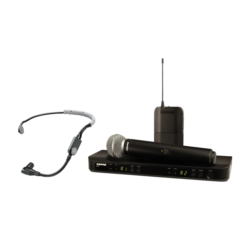 Shure BLX1288E/SM35 SM35 Kulaklıklı ve SM58 El Mikrofonlu Kablosuz Kombo Sistem - 1