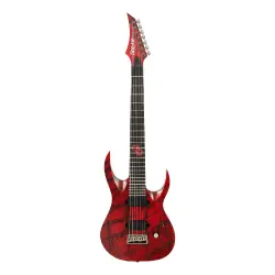 Solar A2.7Canibalismo+ 7 Telli Elektro Gitar (Blood Red Open Pore Matte / Blood Splatter) - 1