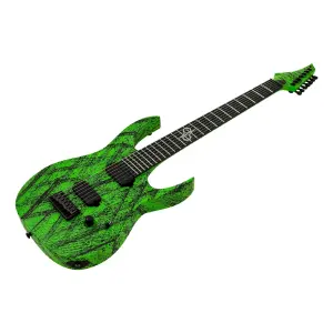 Solar A2.7GN Canibalismo+ 7 Telli Elektro Gitar (Green Neon Open Pore Matte / Black Splatter) - 3