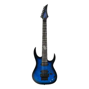 Solar SBR1.7FRQOB Sustainiac+ 7 Telli Elektro Gitar (Quilted Ocean Blue Burst) - 1