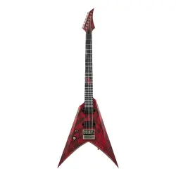 Solar V1.6 Canibalismo LH+ 6 Telli Solak Elektro Gitar (Blood Red Open Pore w/ Blood Splatter) - 1