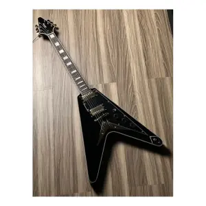 Soloking FV Custom Black Beauty Gold Hardware Jescar Elektro Gitar - 1