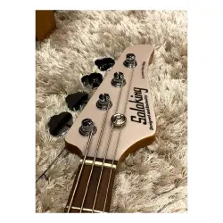 Soloking MJ-1 Custom Bass Roasted Maple Neck Transparent White Bass Gitar - 4