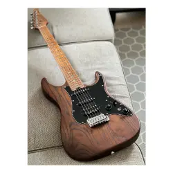 Soloking MS-1 Classic ASH MOD Torched Black Roasted Flame Neck Seymour Duncan TB-4 Elektro Gitar - Soloking Guitars