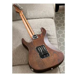 Soloking MS-1 Classic ASH MOD Torched Black Roasted Flame Neck Seymour Duncan TB-4 Elektro Gitar - 3