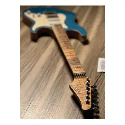 Soloking MS-1 Classic Flat Top FMN Roasted Flame Maple Neck Jeans Pacific Blue Elektro Gitar - 8