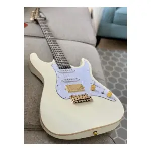 Soloking MS-1 Classic Flat Top Vintage White Rosewood Neck Elektro Gitar - 1