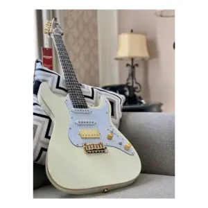 Soloking MS-1 Classic Flat Top Vintage White Rosewood Neck Elektro Gitar - 8