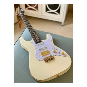 Soloking MS-1 Classic Flat Top Vintage White Rosewood Neck Elektro Gitar - 10