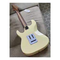 Soloking MS-1 Classic Flat Top Vintage White Wenge Neck Elektro Gitar - 3