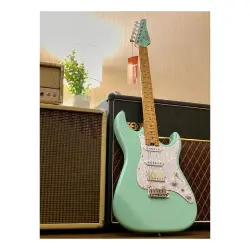 Soloking MS-1 Classic MKII Roasted Maple FB Seafoam Green Elektro Gitar - 5