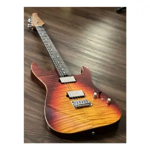 Soloking MS-1 Custom 22 HH MOD Flat Top Fishman Fluence Fire Wakesurf Rosewood FB Elektro Gitar - 1