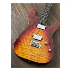 Soloking MS-1 Custom 22 HH MOD Flat Top Fishman Fluence Fire Wakesurf Rosewood FB Elektro Gitar - 4