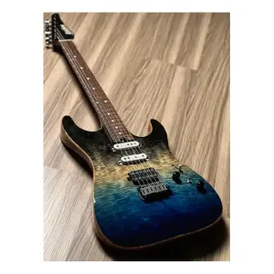 Soloking MS-1 Custom 22 HSS Ebony Ocean Storm Double Wipeout Jescar Elektro Gitar - 1