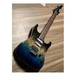 Soloking MS-1 Custom 22 HSS Ebony Ocean Storm Double Wipeout Jescar Elektro Gitar - 3