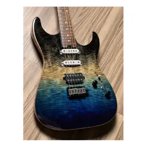 Soloking MS-1 Custom 22 HSS Ebony Ocean Storm Double Wipeout Jescar Elektro Gitar - 4