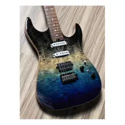 Soloking MS-1 Custom 22 HSS Ebony Ocean Storm Double Wipeout Jescar Elektro Gitar - 5