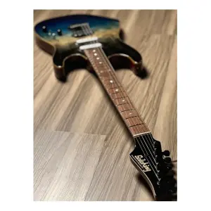 Soloking MS-1 Custom 22 HSS Ebony Ocean Storm Double Wipeout Jescar Elektro Gitar - 8