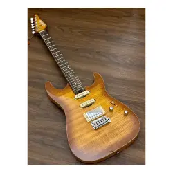 Soloking MS-1 Custom 22 HSS FM Flat Top Honeyburst Rosewood Neck Elektro Gitar - 3