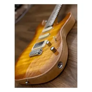 Soloking MS-1 Custom 22 HSS FM Flat Top Honeyburst Rosewood Neck Elektro Gitar - 8