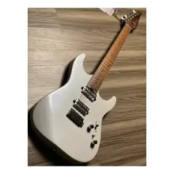 Soloking MS-1 Custom 24 HH MKII Roasted Maple FB Pearl White Metallic Elektro Gitar - 3