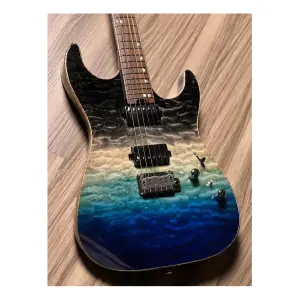 Soloking MS-1 Custom 24 HH Quilt Rosewood Ocean Storm Double Wipeout Jescar Elektro Gitar - 2