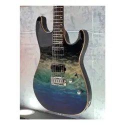Soloking MS-1 Custom 24 HH Quilt Rosewood Ocean Storm Double Wipeout Jescar Elektro Gitar - 6