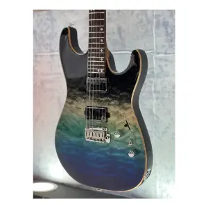 Soloking MS-1 Custom 24 HH Quilt Rosewood Ocean Storm Double Wipeout Jescar Elektro Gitar - 6