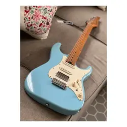 Soloking MS-11 Classic MKII Roasted Maple FB Daphne Blue Elektro Gitar - 2