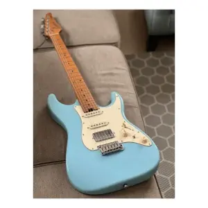 Soloking MS-11 Classic MKII Roasted Maple FB Daphne Blue Elektro Gitar - 3