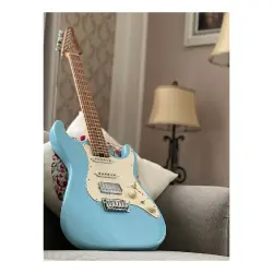 Soloking MS-11 Classic MKII Roasted Maple FB Daphne Blue Elektro Gitar - 6
