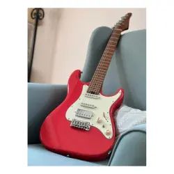 Soloking MS-11 Classic MKII Roasted Maple FB Fiesta Red Elektro Gitar - 4