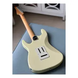 Soloking MS-11 Classic MKII Roasted Maple FB Vintage White Elektro Gitar - 4