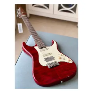 Soloking MS-11 Classic MKII Rosewood FB Transparent Red 5A Flame Top Nafiri Special Run Elektro Gitar - 1