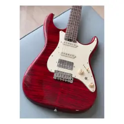 Soloking MS-11 Classic MKII Rosewood FB Transparent Red 5A Flame Top Nafiri Special Run Elektro Gitar - 3