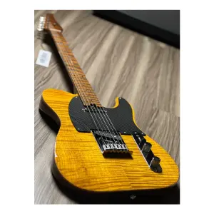 Soloking MT-1 FM 22 Artisan Roasted Flame Maple Neck Amber Elektro Gitar - 2