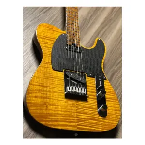 Soloking MT-1 FM 22 Artisan Roasted Flame Maple Neck Amber Elektro Gitar - 4