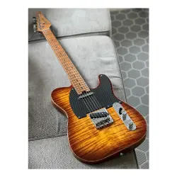Soloking MT-1 FM Artisan Solid 5A Flame Top Honeyburst Elektro Gitar - 3