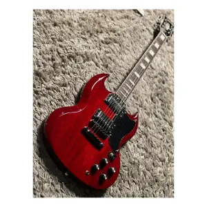 Soloking SG61 Transparent Red Cherry Elektro Gitar - 3