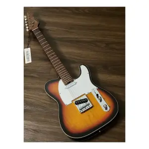 Soloking T-1B Vintage MKII Roasted Maple Neck and FB 3-Tone Sunburst Elektro Gitar - 1