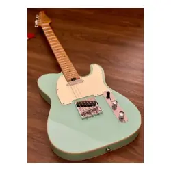Soloking T-1B Vintage MKII Roasted Maple Neck and FB Surf Green Elektro Gitar - Soloking Guitars