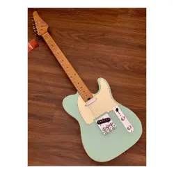 Soloking T-1B Vintage MKII Roasted Maple Neck and FB Surf Green Elektro Gitar - 3