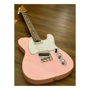 Soloking T-1B Vintage MKII Roasted Maple Neck Rosewood FB Shell Pink Elektro Gitar - 1