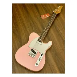 Soloking T-1B Vintage MKII Roasted Maple Neck Rosewood FB Shell Pink Elektro Gitar - 2
